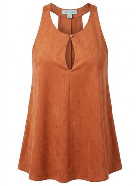 Faux suede sleeveless tank top, She and Sky, size L